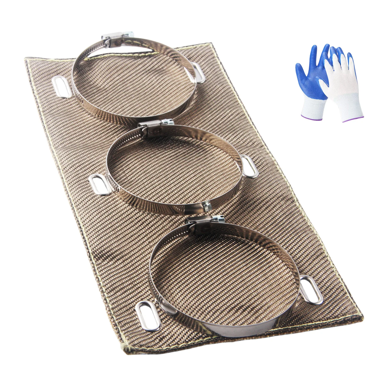 Diseño de protección de tubo de fibra de basalto de color titanio Escudo térmico de escape de 6" x 12"