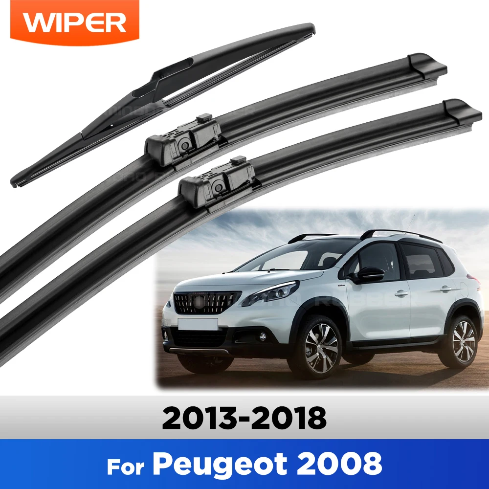 Kit limpiaparabrisas delantero y trasero para Peugeot 2008 2013-2018