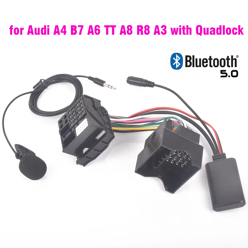 Adaptador Bluetooth 5.0 Quadlock manos libres para Audi A4 B7