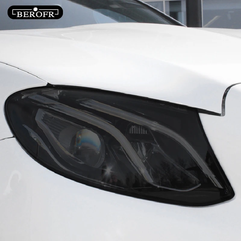 Para Mercedes Benz Clase E W213 C238 S213 A238 E63 AMG tinte de faro de coche película protectora negra luz trasera pegatina transparente de TPU