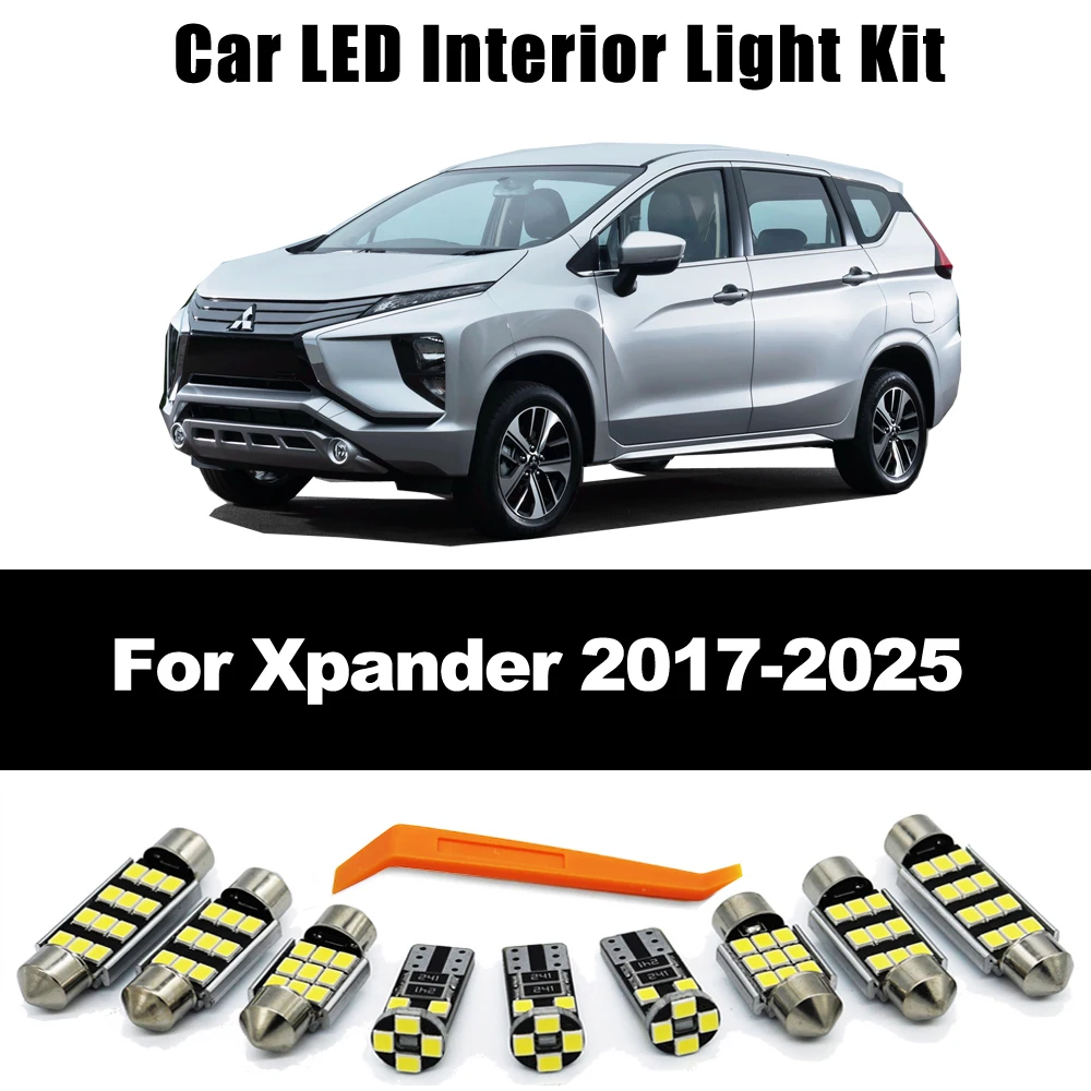 ZITWO 7 Uds Kit de bombillas LED para Interior de coche para Mitsubishi Xpander 2017 2018 2019 2020 2021 2022 2023 2024 2025 lámpara de maletero de placa