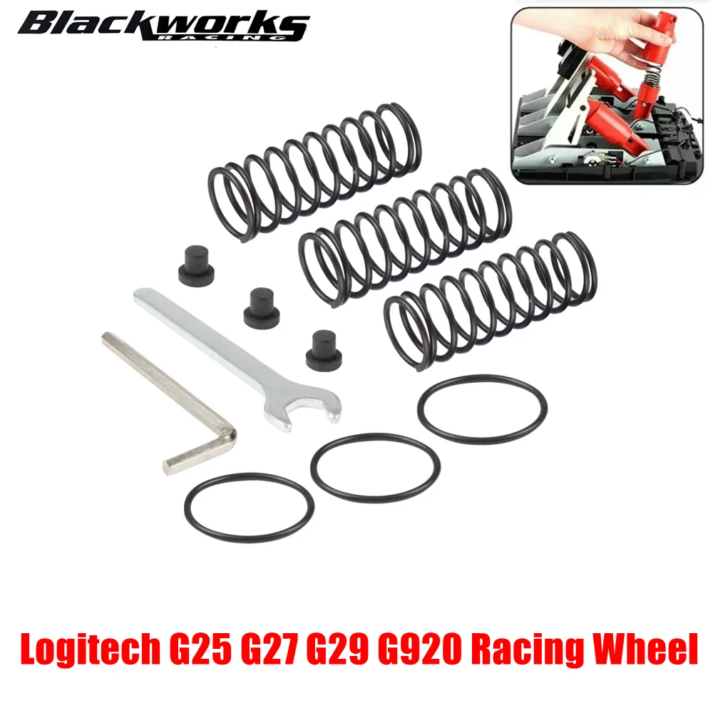 Kit de resorte de Pedal de freno, accesorios de resorte de acelerador de embrague aptos para rueda de carreras Logitech G25 G27 G29 G920 HB-1034-BK