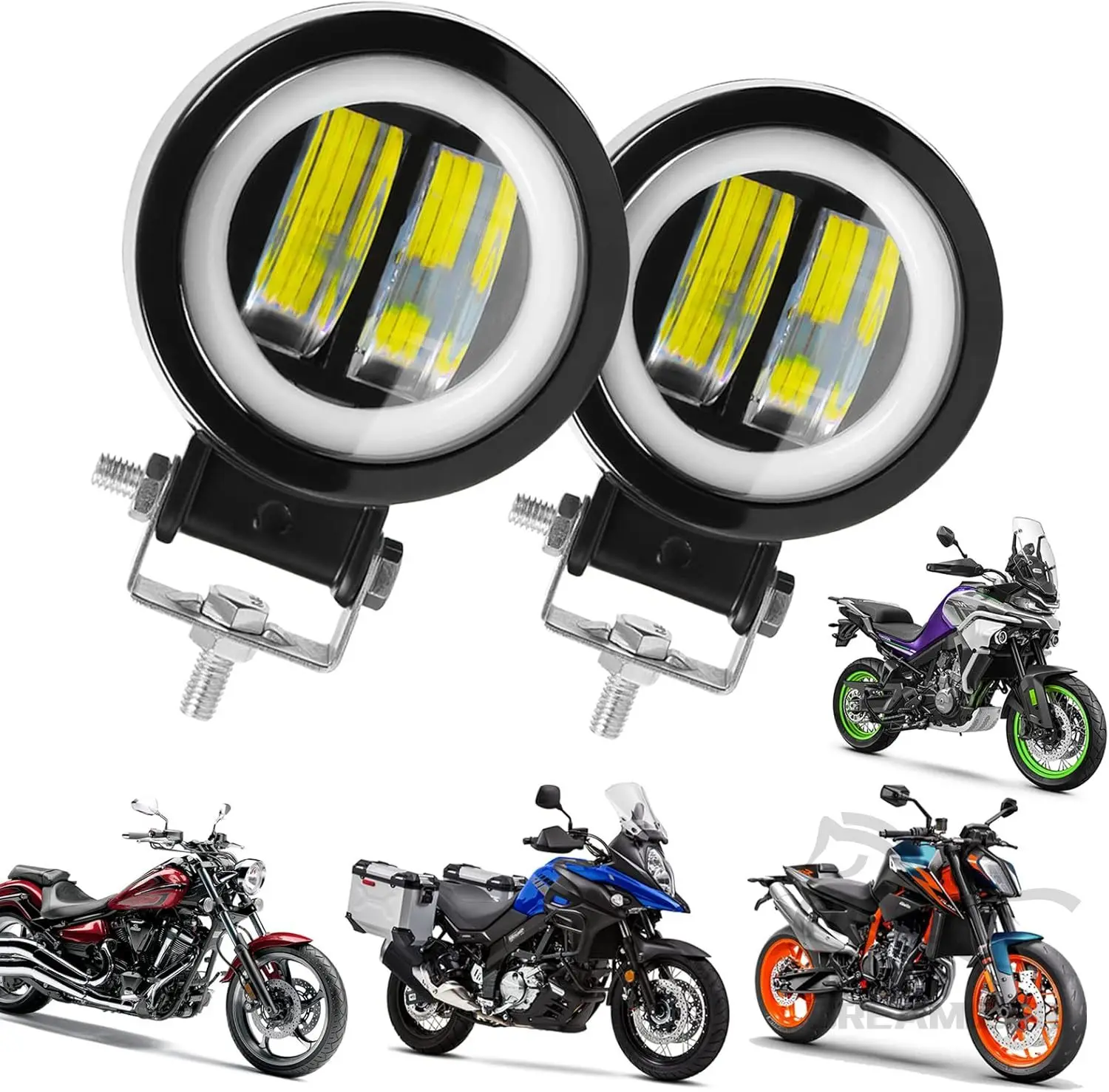 Faro LED 40W con ojos de ángel para Jeep Wrangler todoterreno