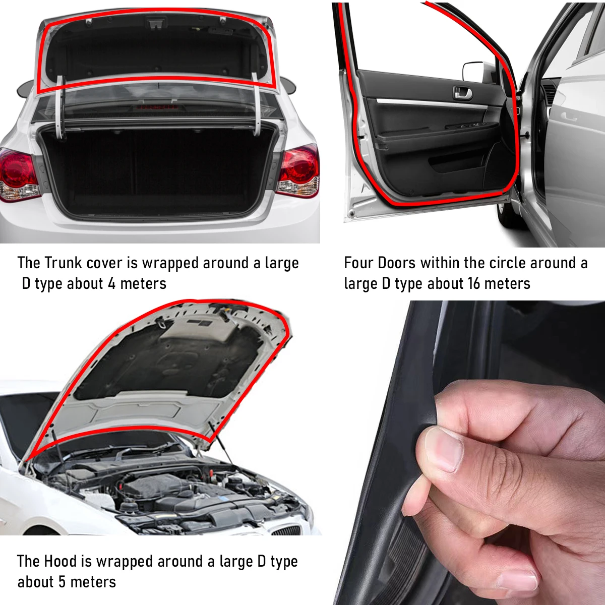 Burlete de puerta para coche en D de goma EPDM insonorizante - imagen 5