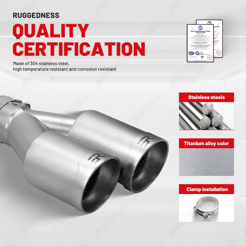 Embellecedor de escape doble en V de acero inoxidable para BMW - imagen 3
