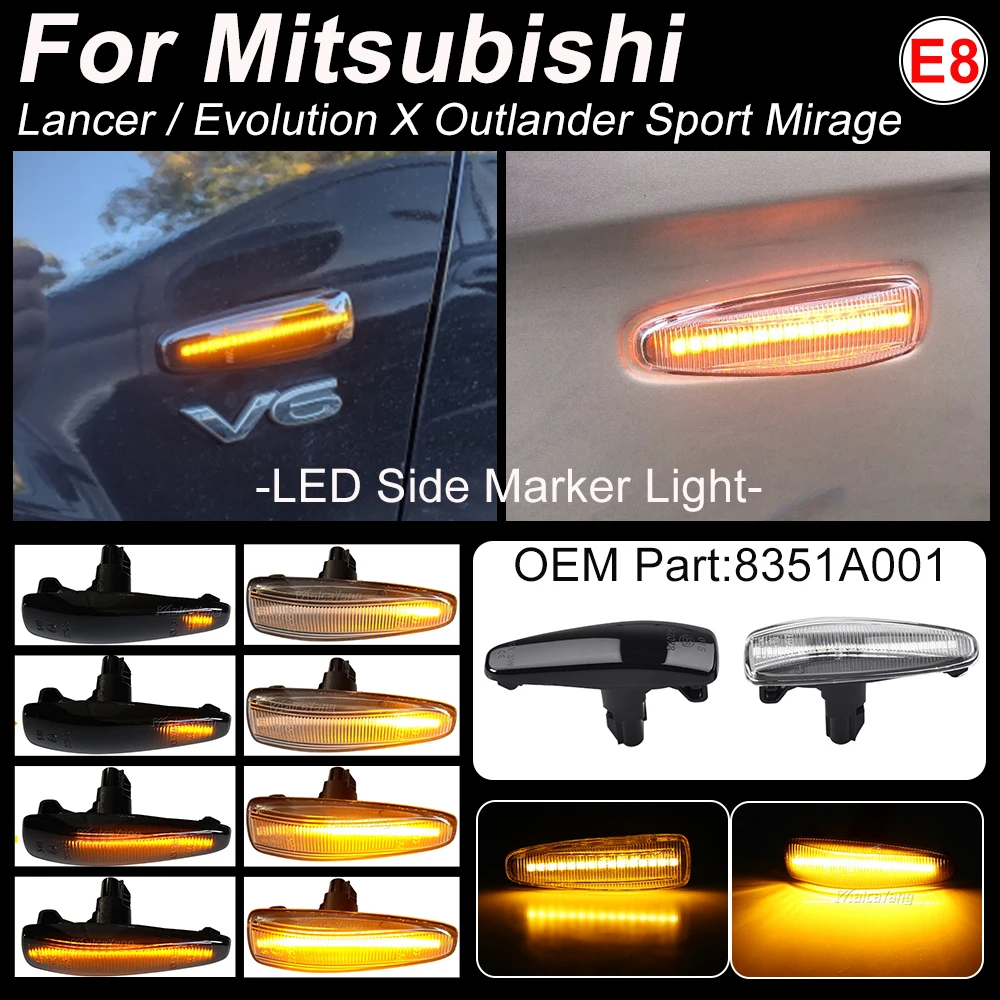 Intermitentes dinámicos LED laterales para Mitsubishi ASX, RVR y Evo X