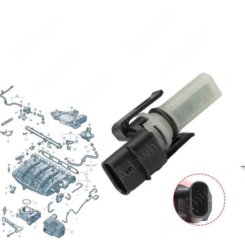 06K907386 Sensor temperatura admisión VW Golf V y Audi A3/A4