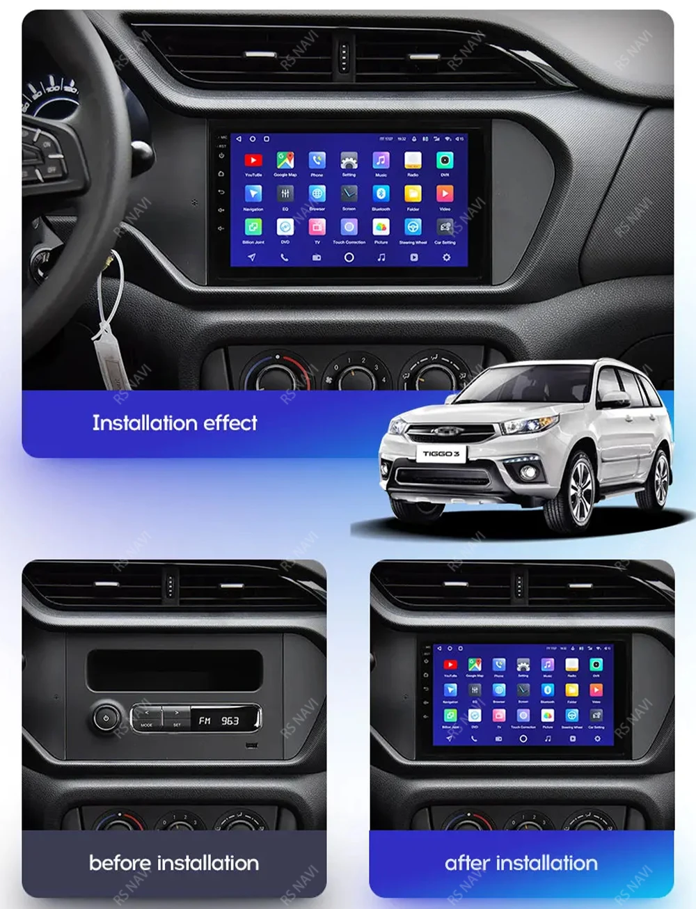 Autoradio Android 15 con pantalla 2K para Chery Tiggo