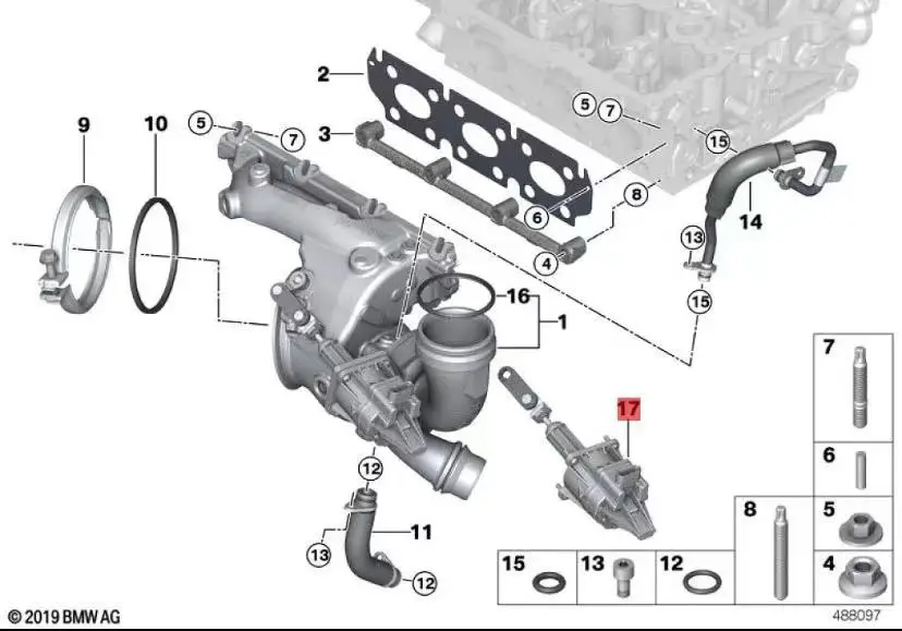 BMW OEM 11658485115 actuador eléctrico turbocompresor N20 2.0T - imagen 5
