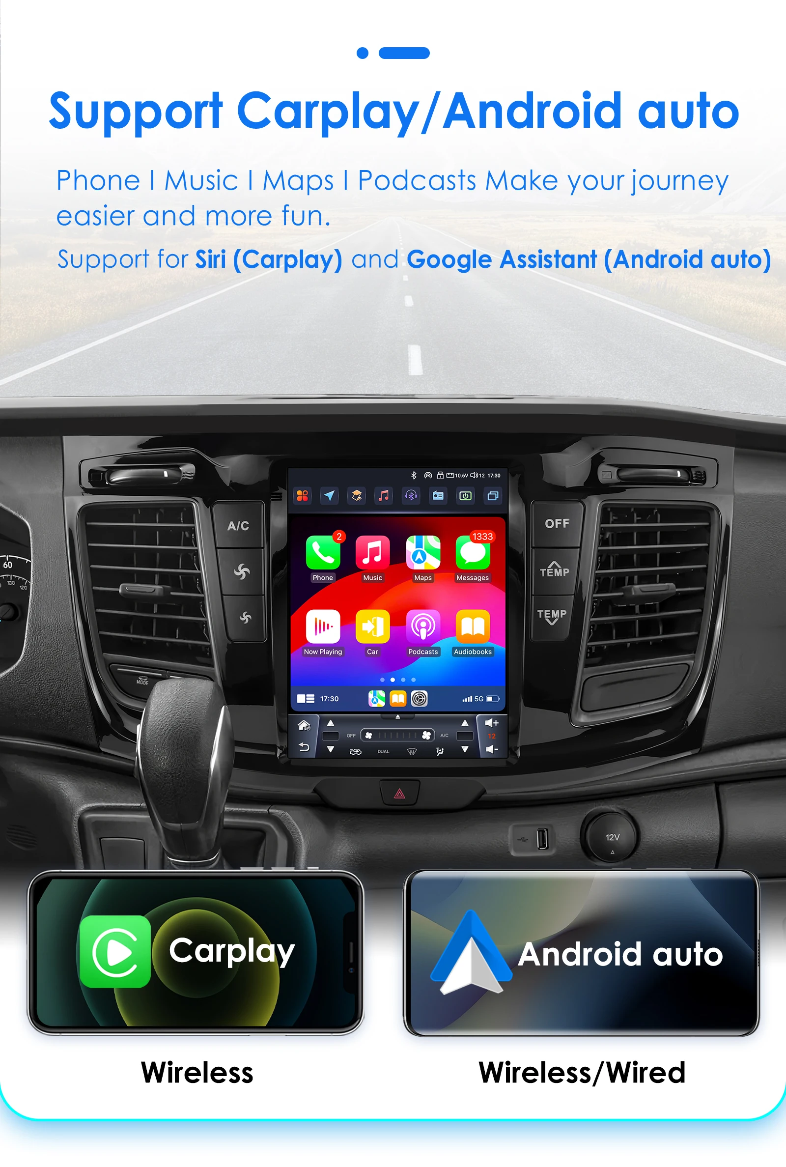 Autoradio 9.7 CarPlay Android 14 GPS Ford Transit 2021-2023 - imagen 3