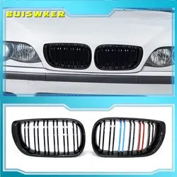 Rejilla delantera doble listón negra brillante BMW Serie 3 E46