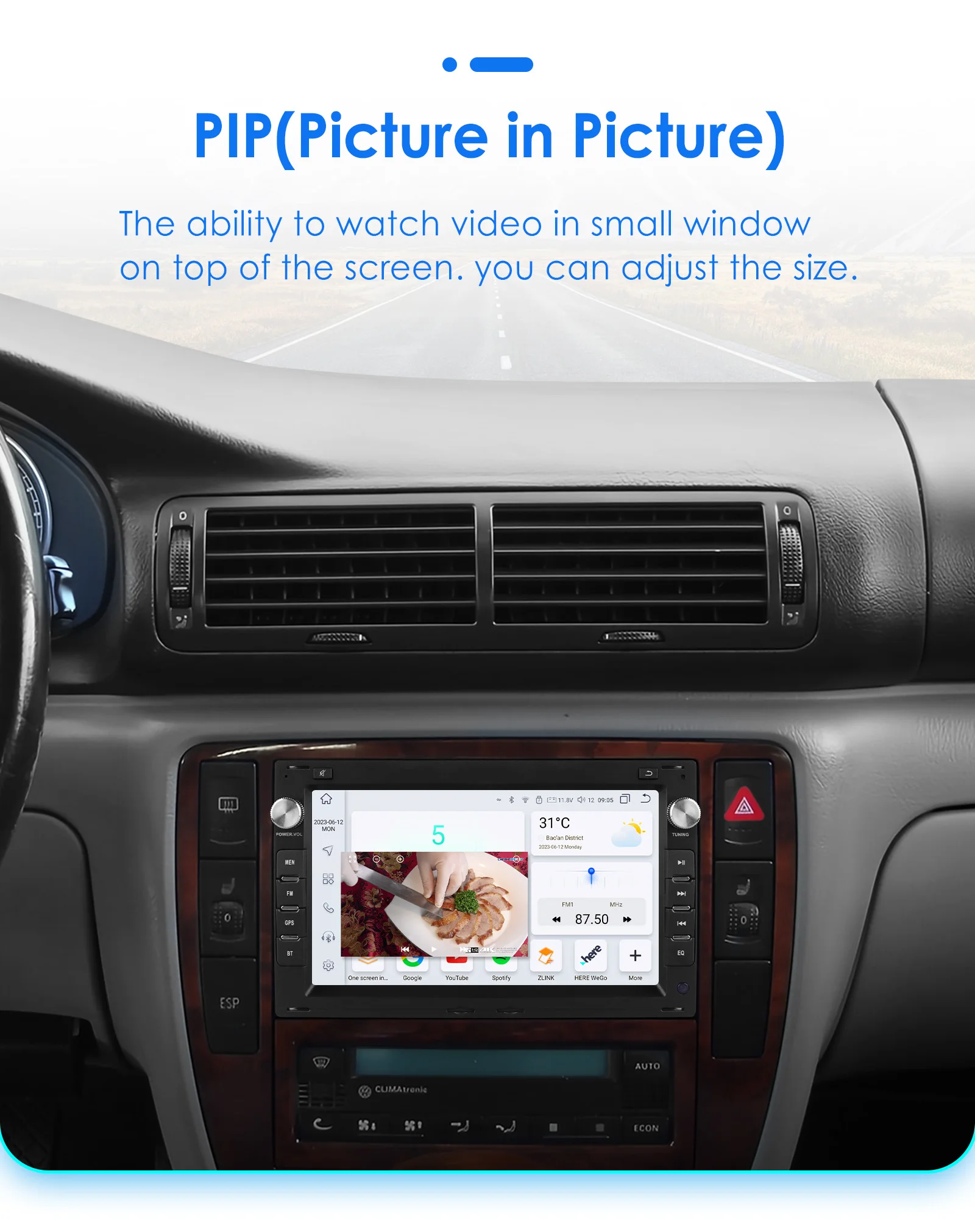 Hizpo Radio 2 DIN CarPlay y GPS para VW Golf, Passat y T5 - imagen 5