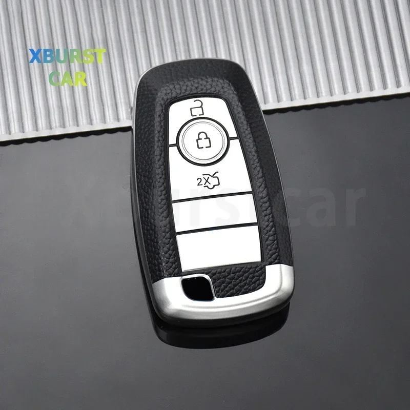 Carcasa de cuero TPU Fob para Ford Explorer Fusion Edge Mustang F150 F250 F350 Ecosport, funda para llave remota de coche, soporte Protector
