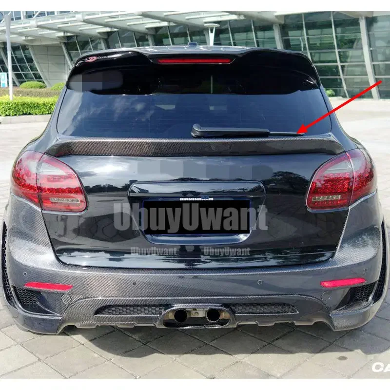 Alerón de techo de labio de maletero de ala trasera de fibra de carbono Real para Porsche Cayenne 958 2011 2012 2013 2014 año - imagen 4