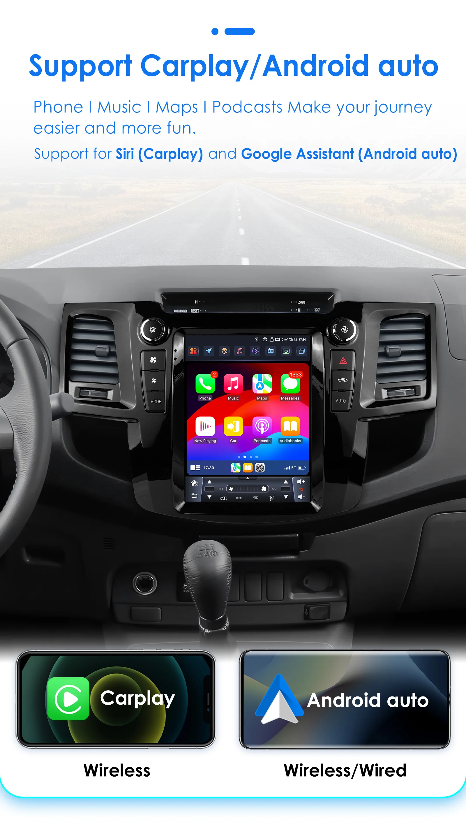 Hizpo Radio Android14 para Toyota Fortuner/Hilux 2005-2014 con CarPlay - imagen 3