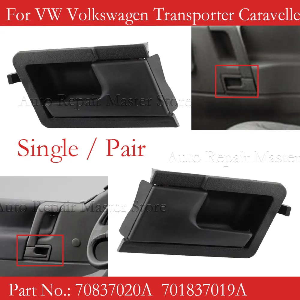 Manija Puerta Interior VW Transporter Caravelle T4 Negro OEM 70837020A
