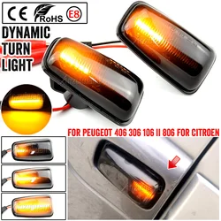 Luz intermitente lateral LED dinámica para Peugeot 306