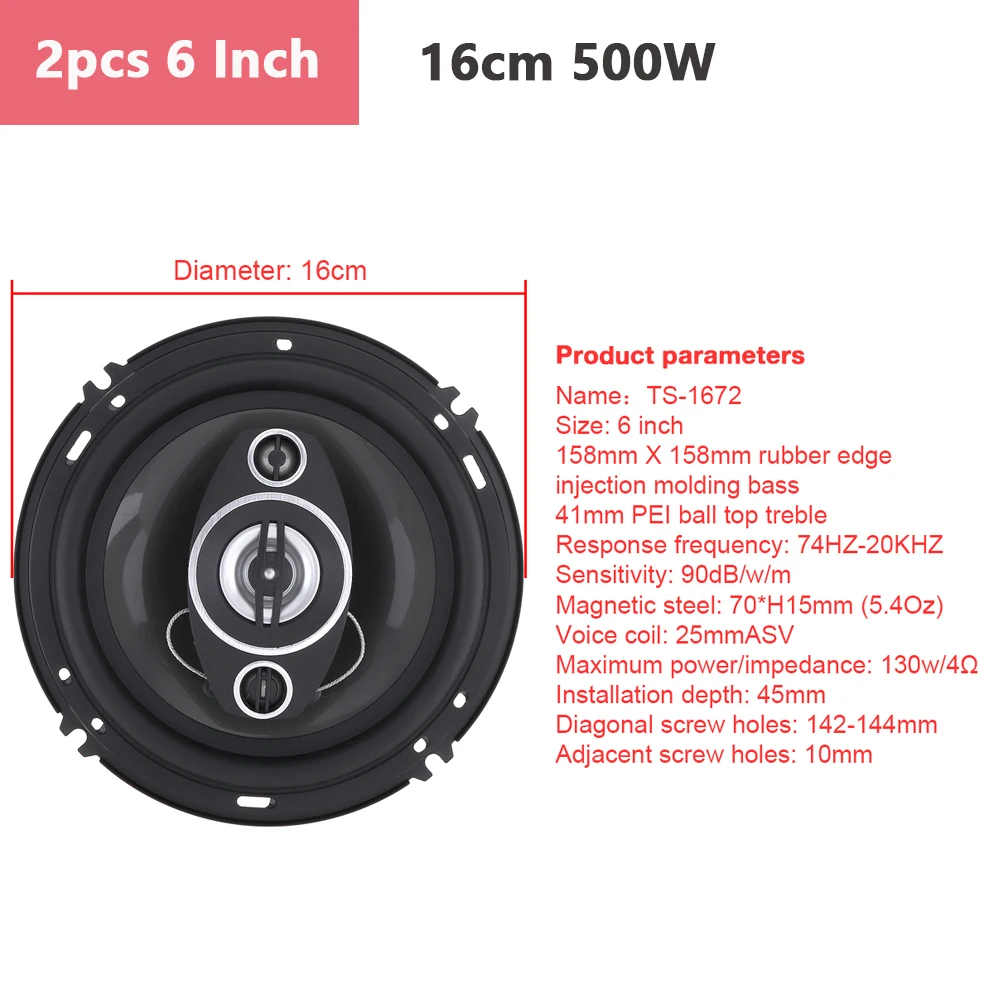 Altavoces HiFi de rango completo para coche, 10-16 cm - imagen 4