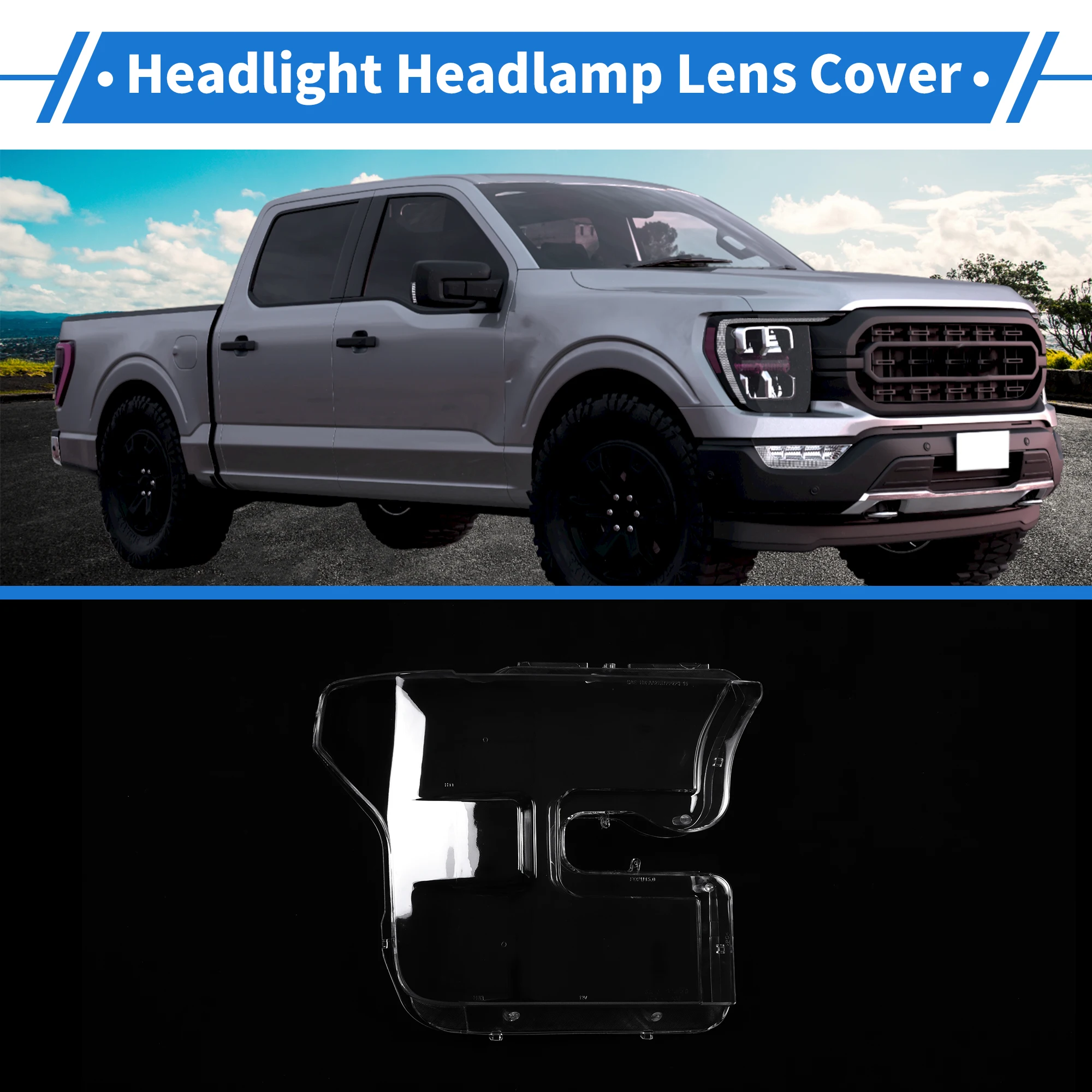 UXCELL Auto faro delantero derecho cubierta de lente Shell faro lente cubierta de lente transparente para Ford F-150 2015-2017 1 ud. - imagen 2