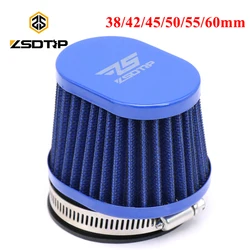 Filtro de admisión ZSDTRP universal azul para moto y ATV, 38-60 mm