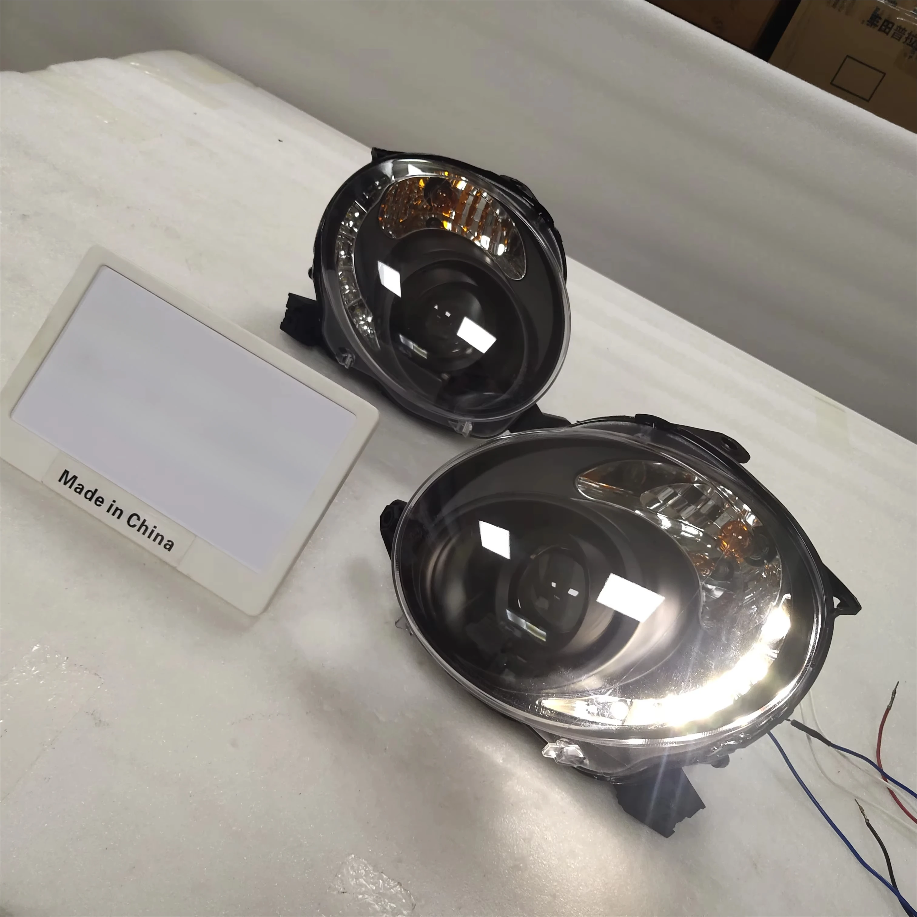 Faros LED delanteros para Fiat 500 2007-2014 con carcasa negra - imagen 2