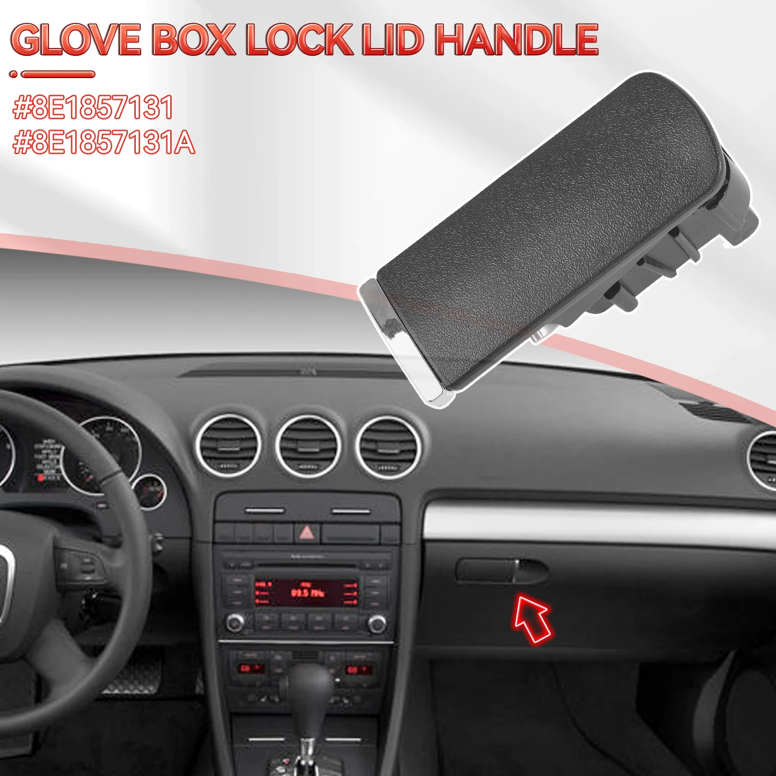 Extractor de caja de manija de tapa de bloqueo de guantera con volante a la izquierda sin orificio para Audi A4 8E B6 B7 2001-2007 8E1857131 accesorios de coche 8E1857131A - imagen 2