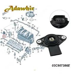 03C907386 Sensor temperatura y presión aire de admisión Audi/VW motor