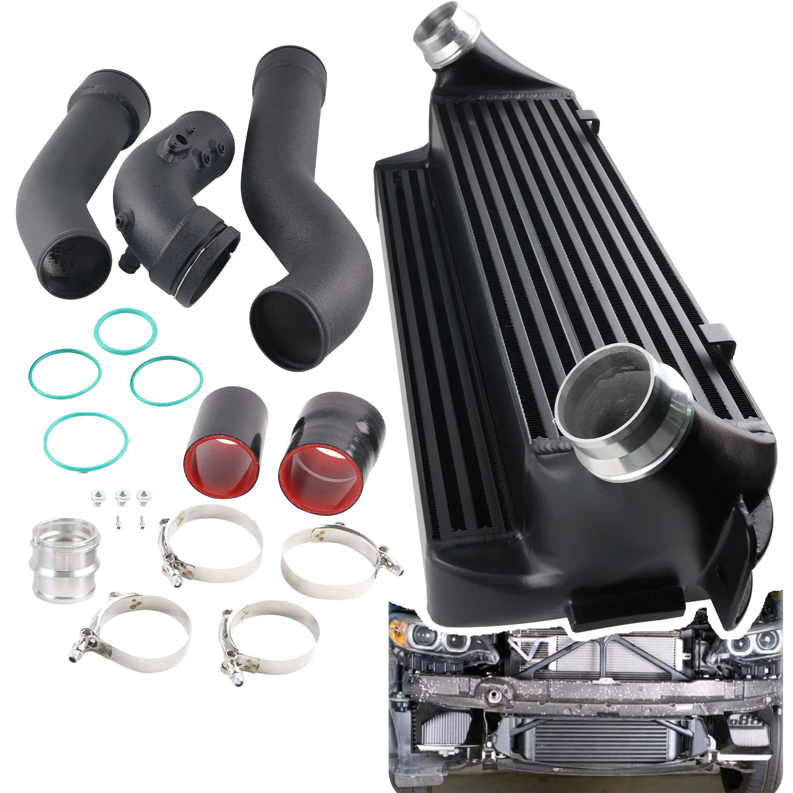 Intercooler EVO II negro para BMW F20, F22, F32, F34 y F36
