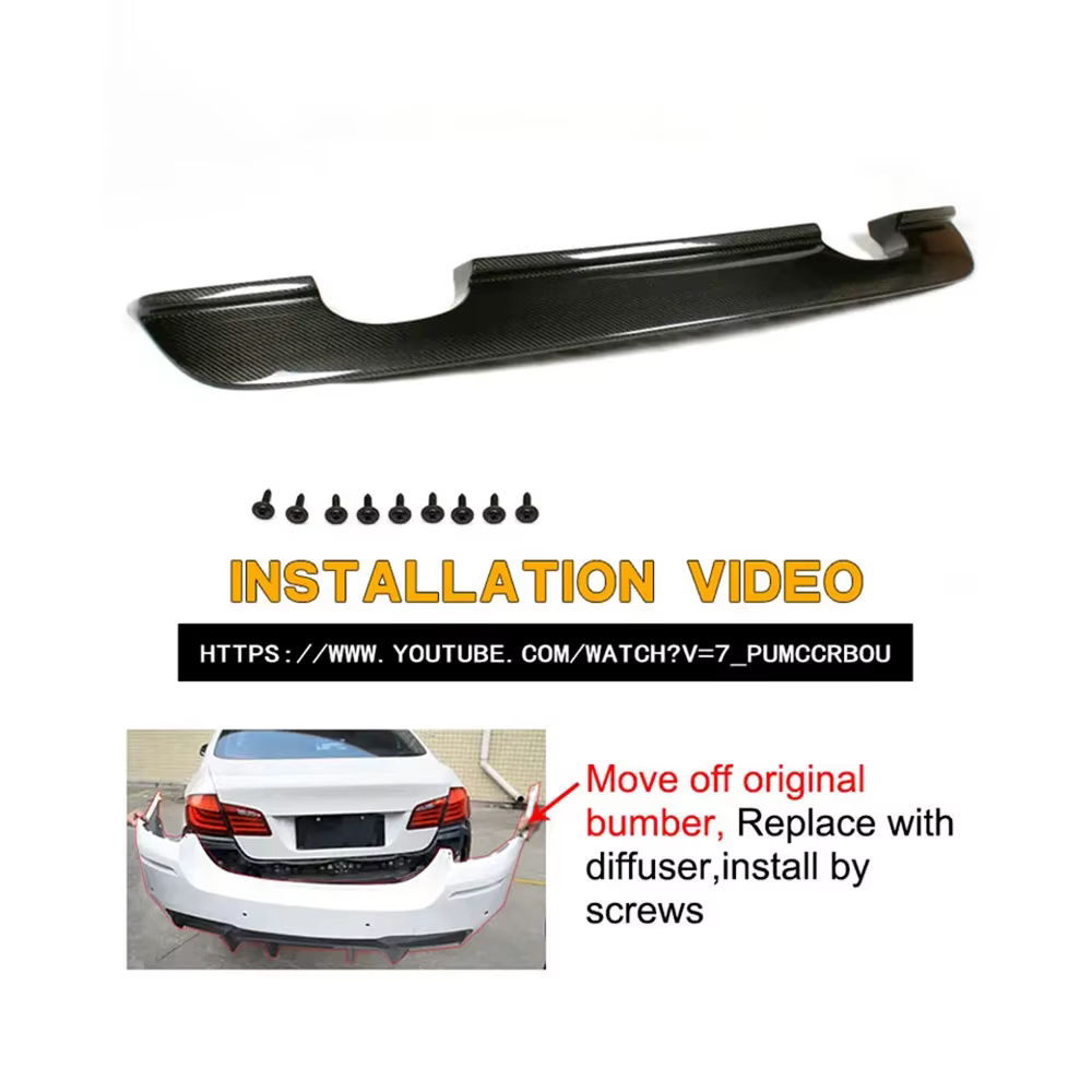 Difusor trasero fibra de carbono Golf 5 MK5 GTI 2005-2008 escape cuádruple - imagen 5