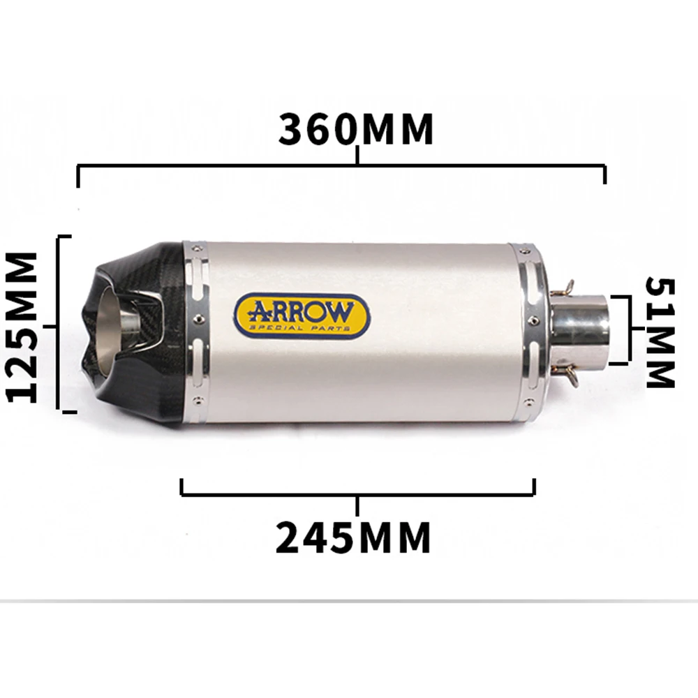 Escape fibra carbono 51mm – KTM Duke 690, Kawasaki Z900, Yamaha MT07 - imagen 2