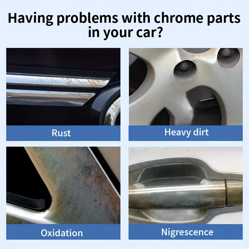 Restaurador de brillo cromado para ventanas de automóviles y superficies metálicas: pasta eliminadora de óxido y pulidora, elimina manchas y oxidación, restaura - imagen 5