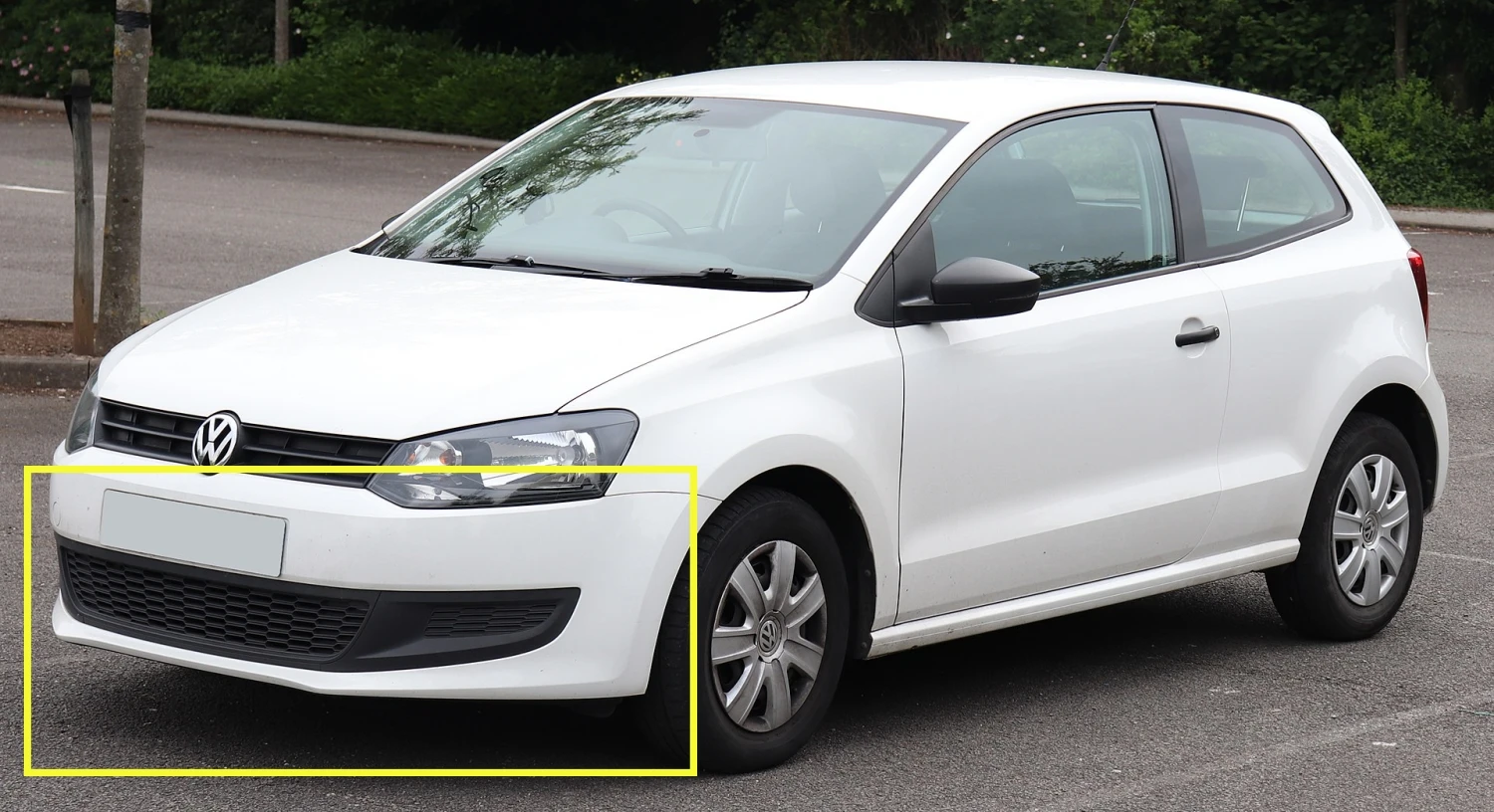 Difusor divisor delantero negro brillante para VW Polo MK5