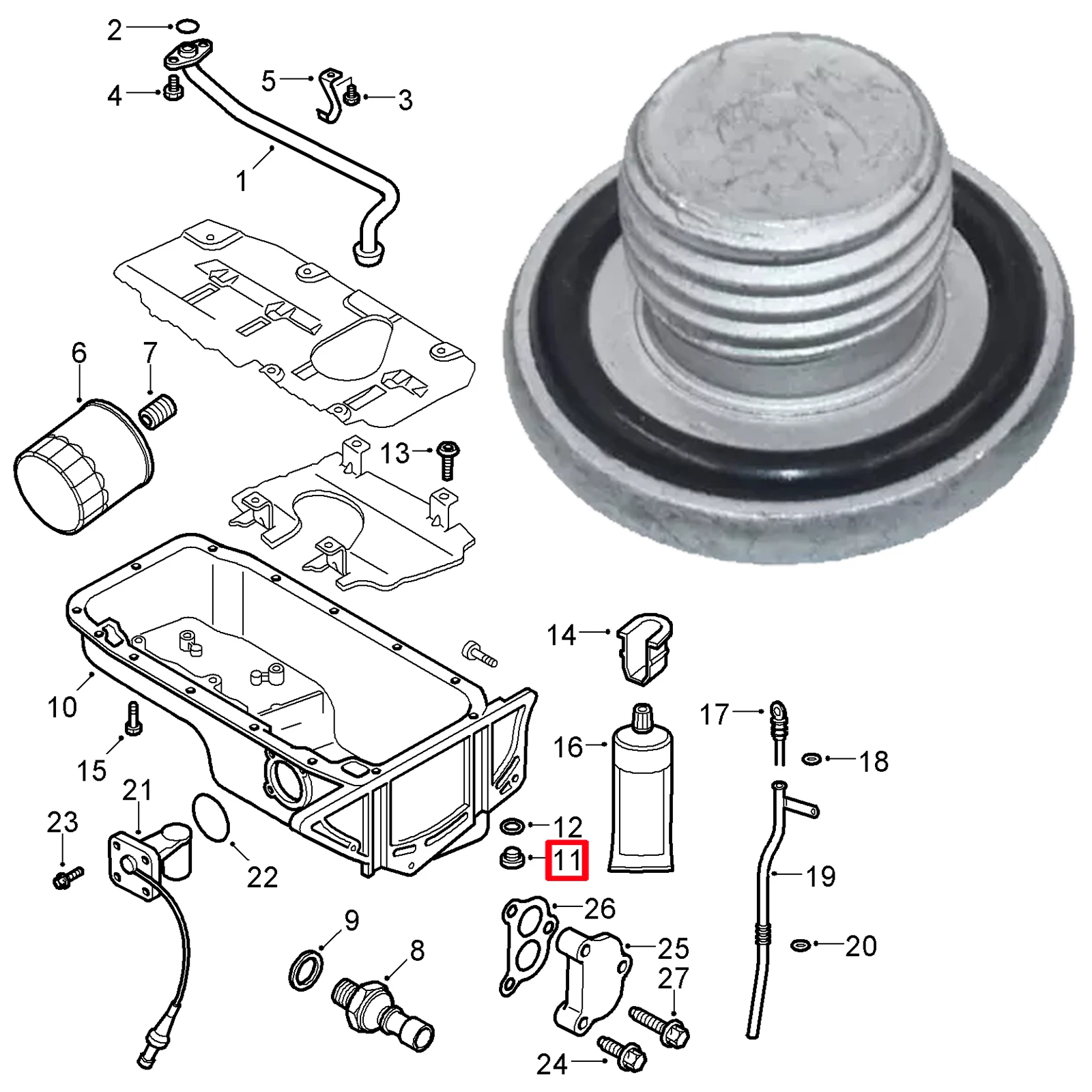 Tapón de drenaje aceite para Chevrolet Aveo Cruze Orlando y Ford Ka
