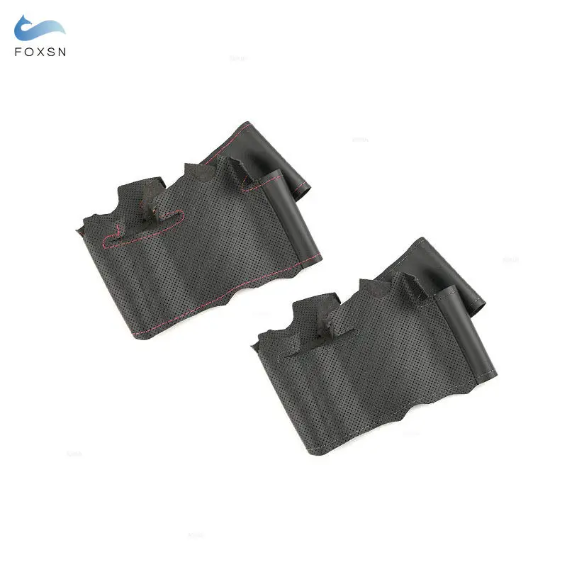 Funda de volante de cuero perforado negro para Volvo S40 y V50 - imagen 4