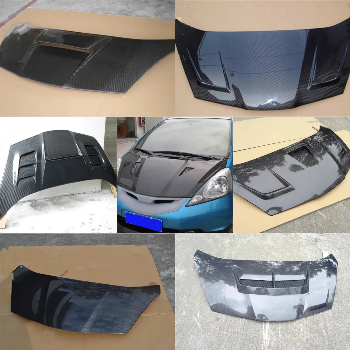 Capó motor fibra carbono Honda FIT JAZZ GE8 ligero