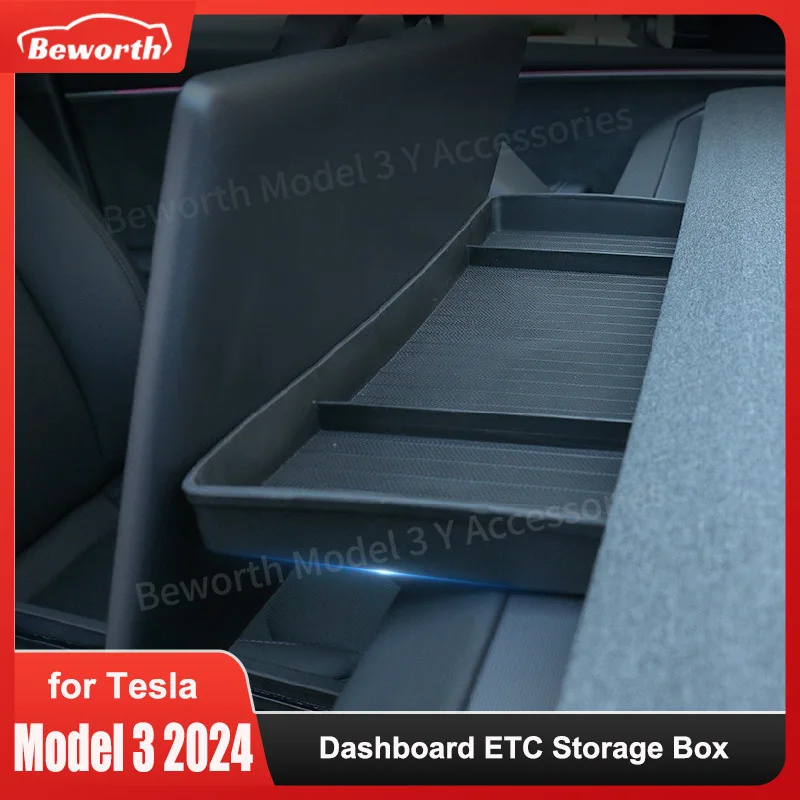 Bandeja consola Tesla Model 3 Highland TPE negro para almacenamiento