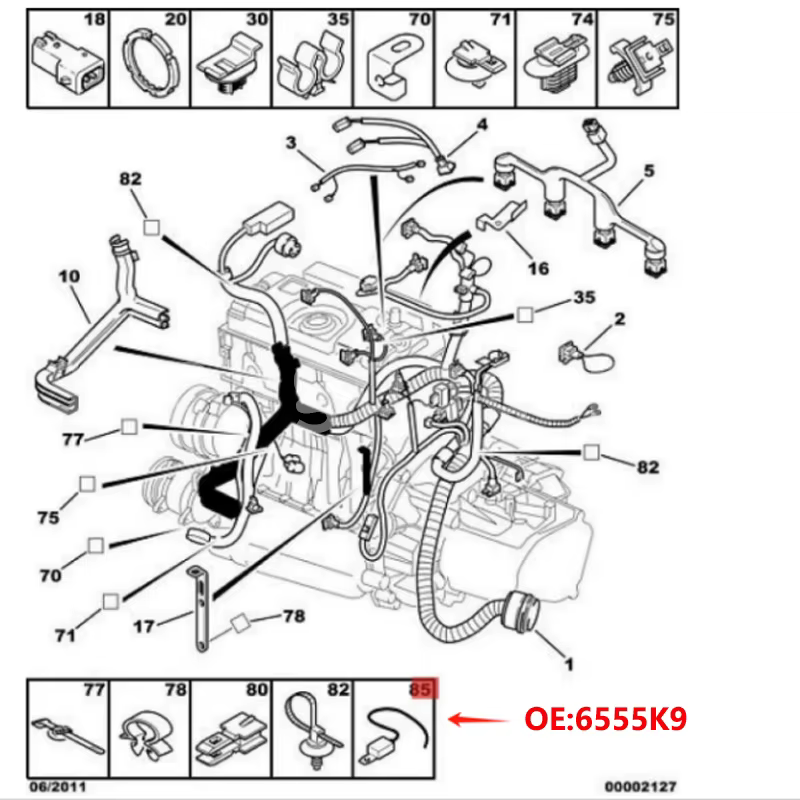 6555K9 Condensador antiparasitario para bobina de encendido Peugeot 206 - imagen 4