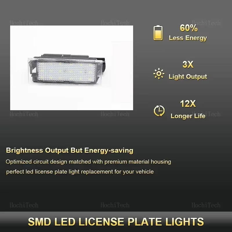 Pareja de luces LED blancas para matrícula de automóvil