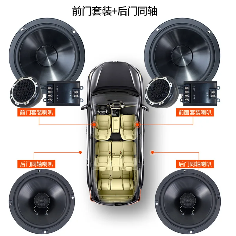 Altavoces coaxiales 6.5 pulgadas sonido potente para coche