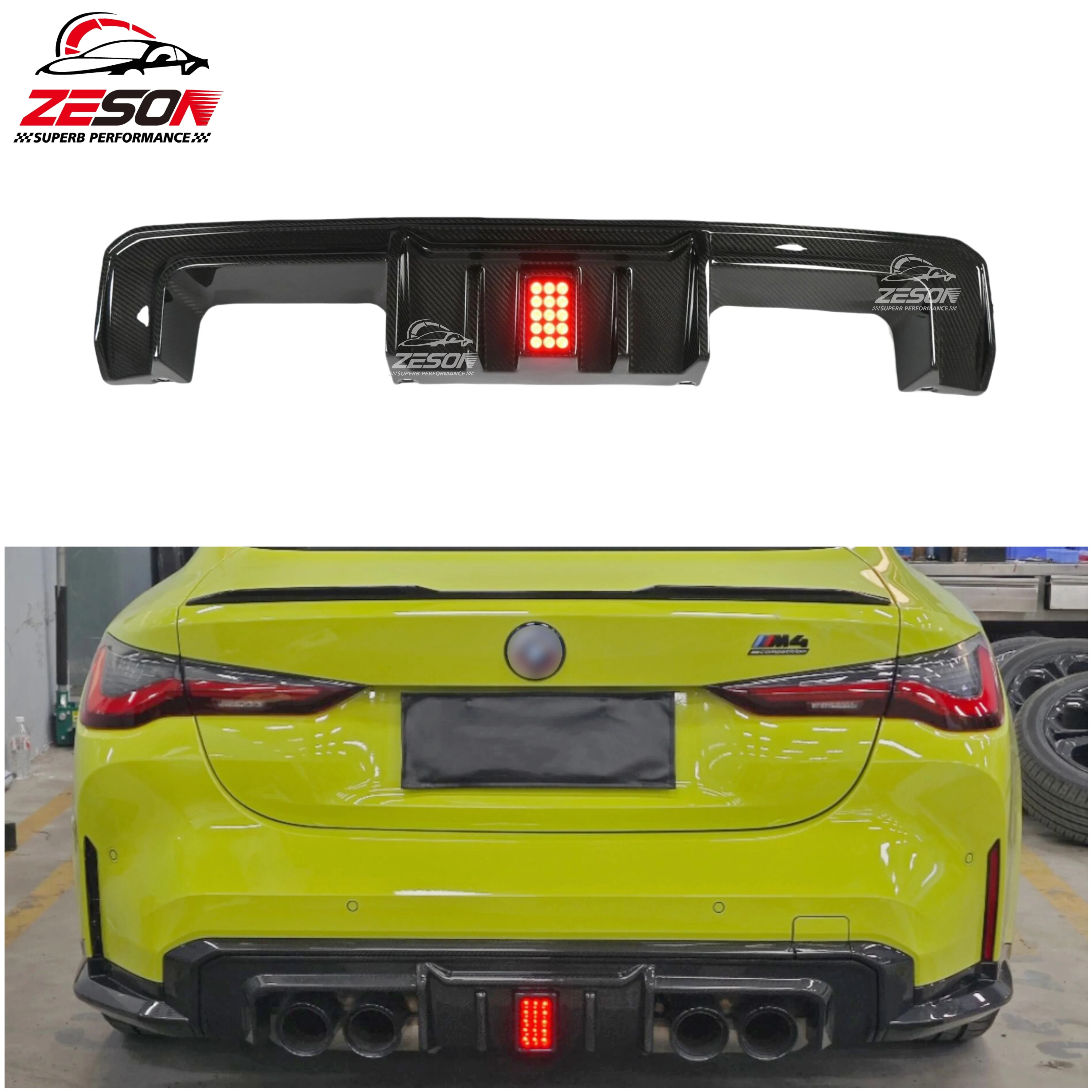 Difusor parachoques trasero carbono BMW M3 M4 G80 G82