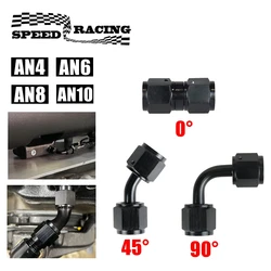 Adaptador AN recto de aluminio negro doble rosca hembra 4AN 6AN 8AN