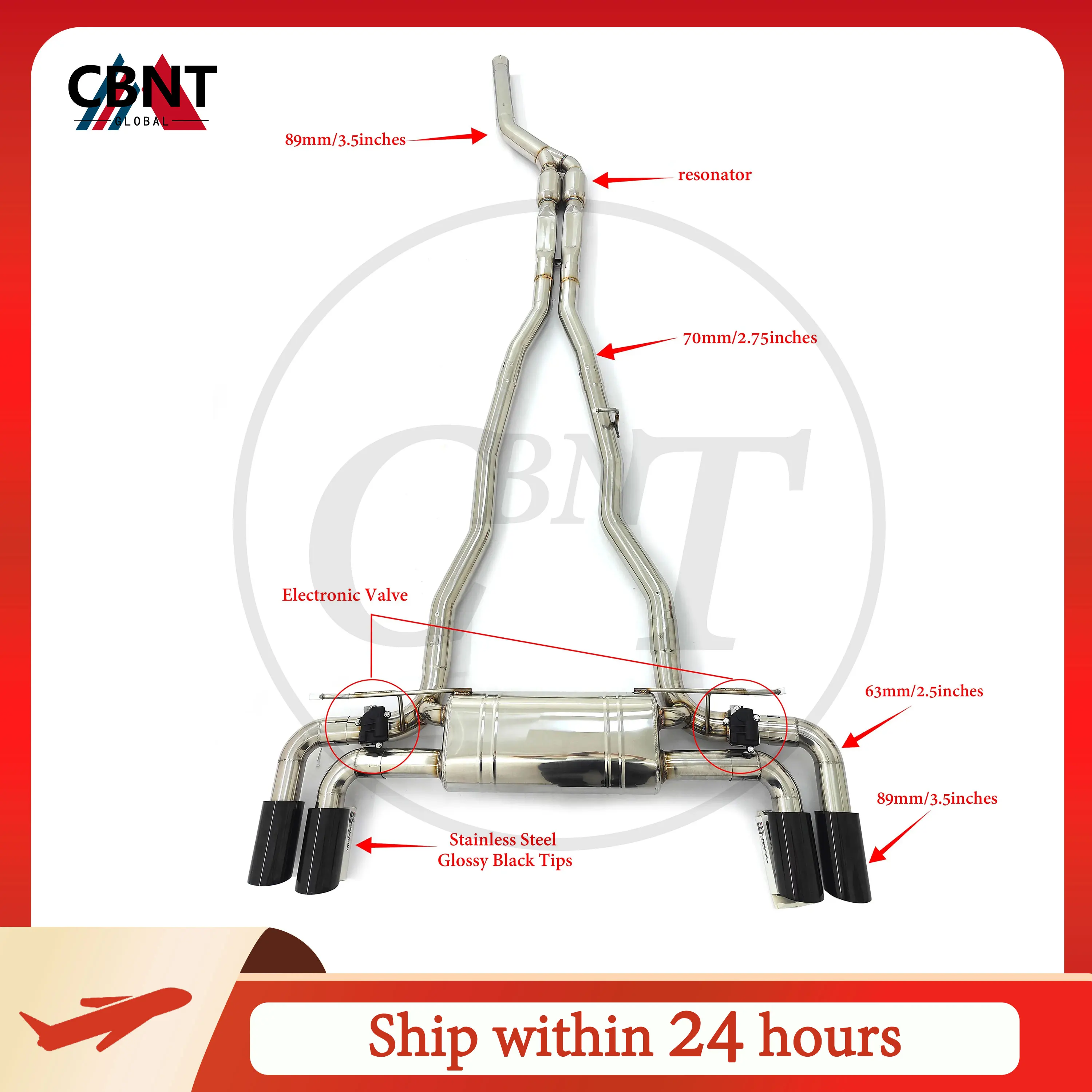 CBNT catback con válvula de escape para BMW 540i 3.0 B58