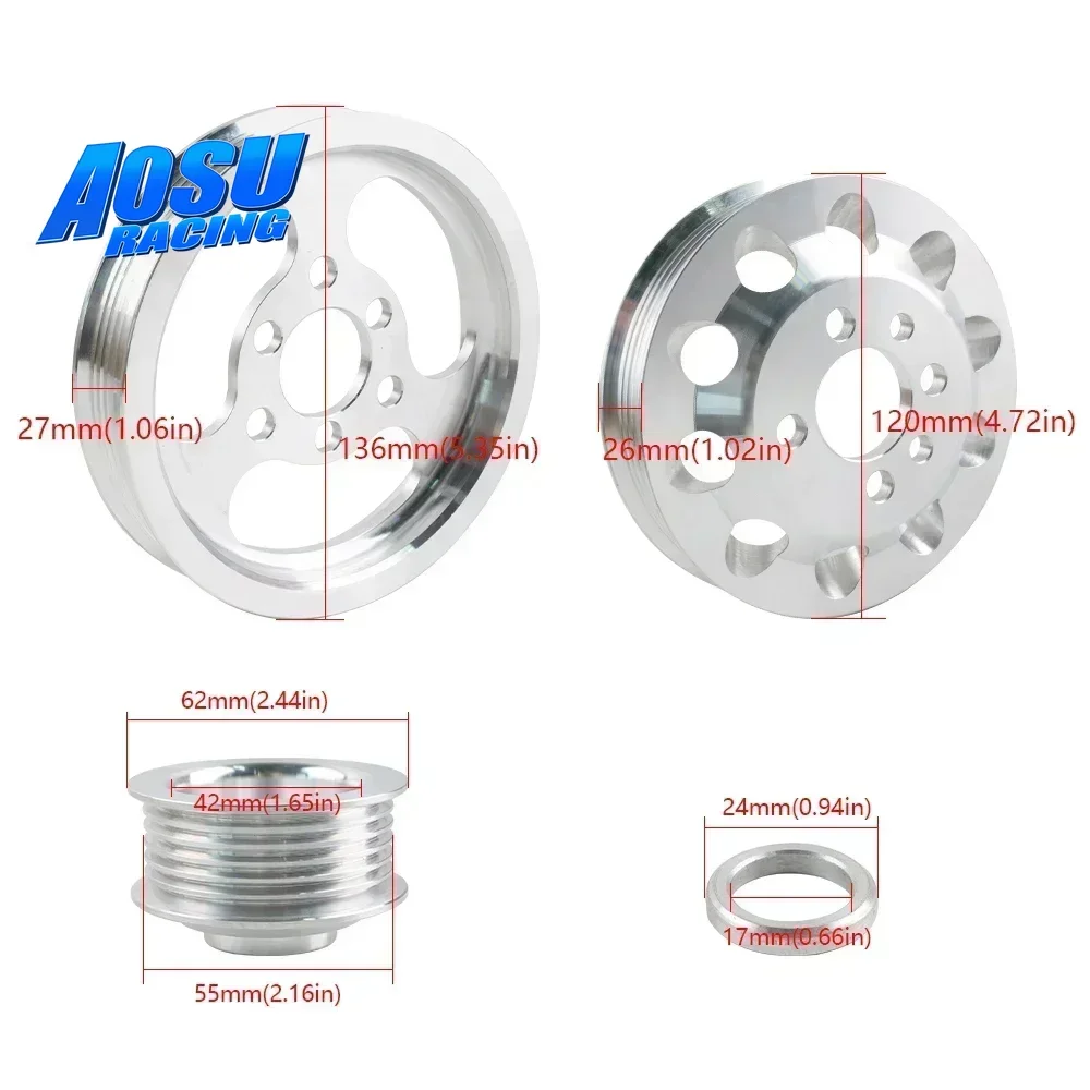 Poleas de cigüeñal aluminio billet para VW Golf GTI 99-05