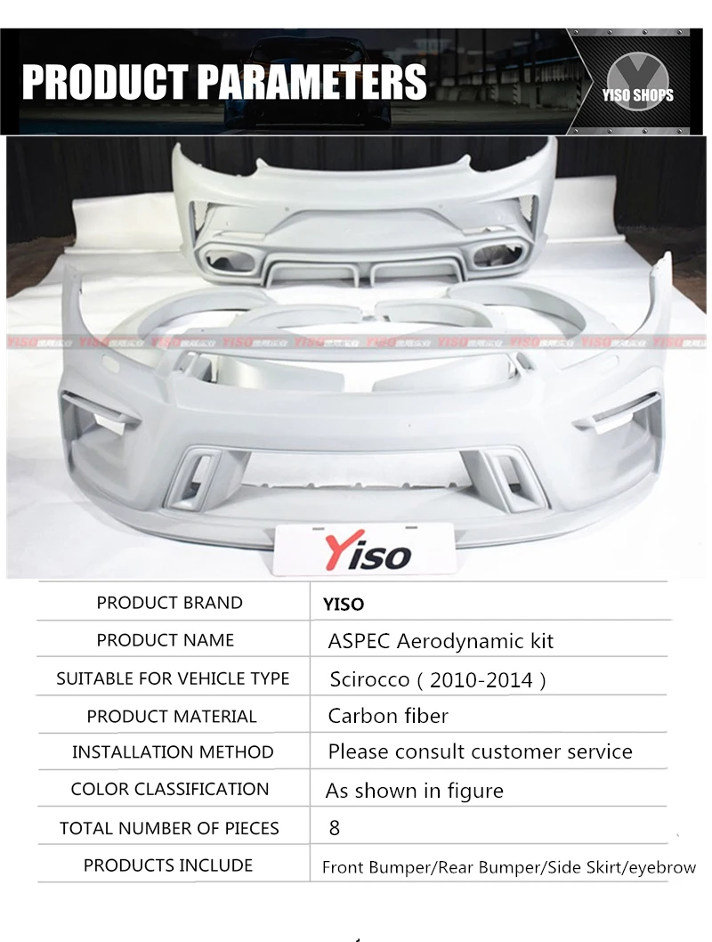 Detalle del diseño exterior del kit para Scirocco