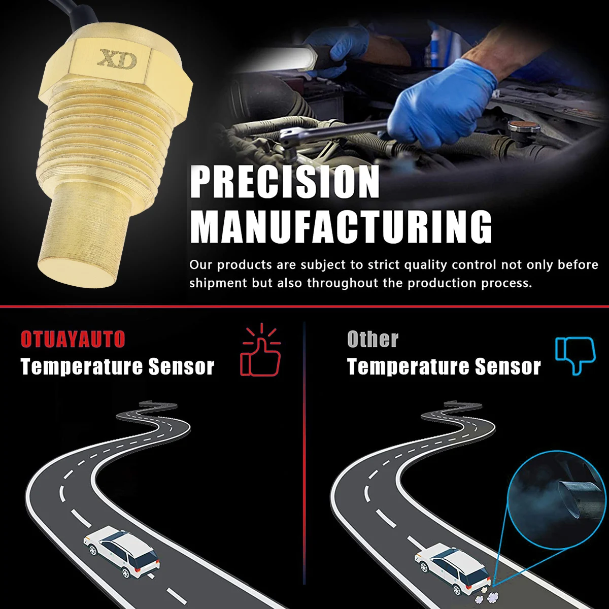 Sensor temperatura refrigerante universal conector coche y camión