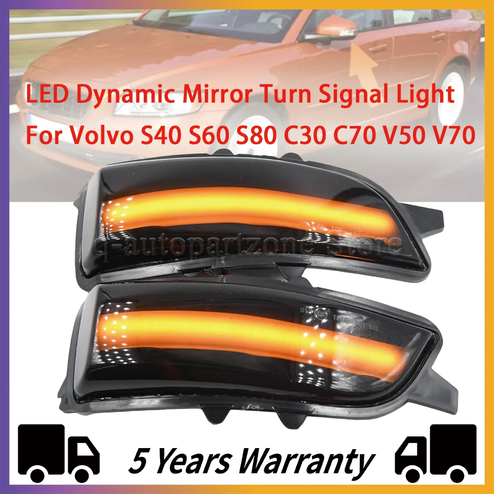 Intermitente dinámico LED espejo lateral Volvo C30 C70 S40 2005-2009