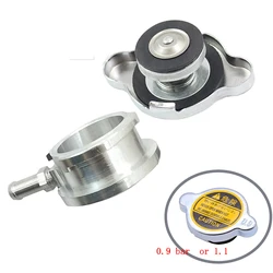 Cuello de radiador soldable de aluminio 32 mm con tapón 0,9/1,1 bar