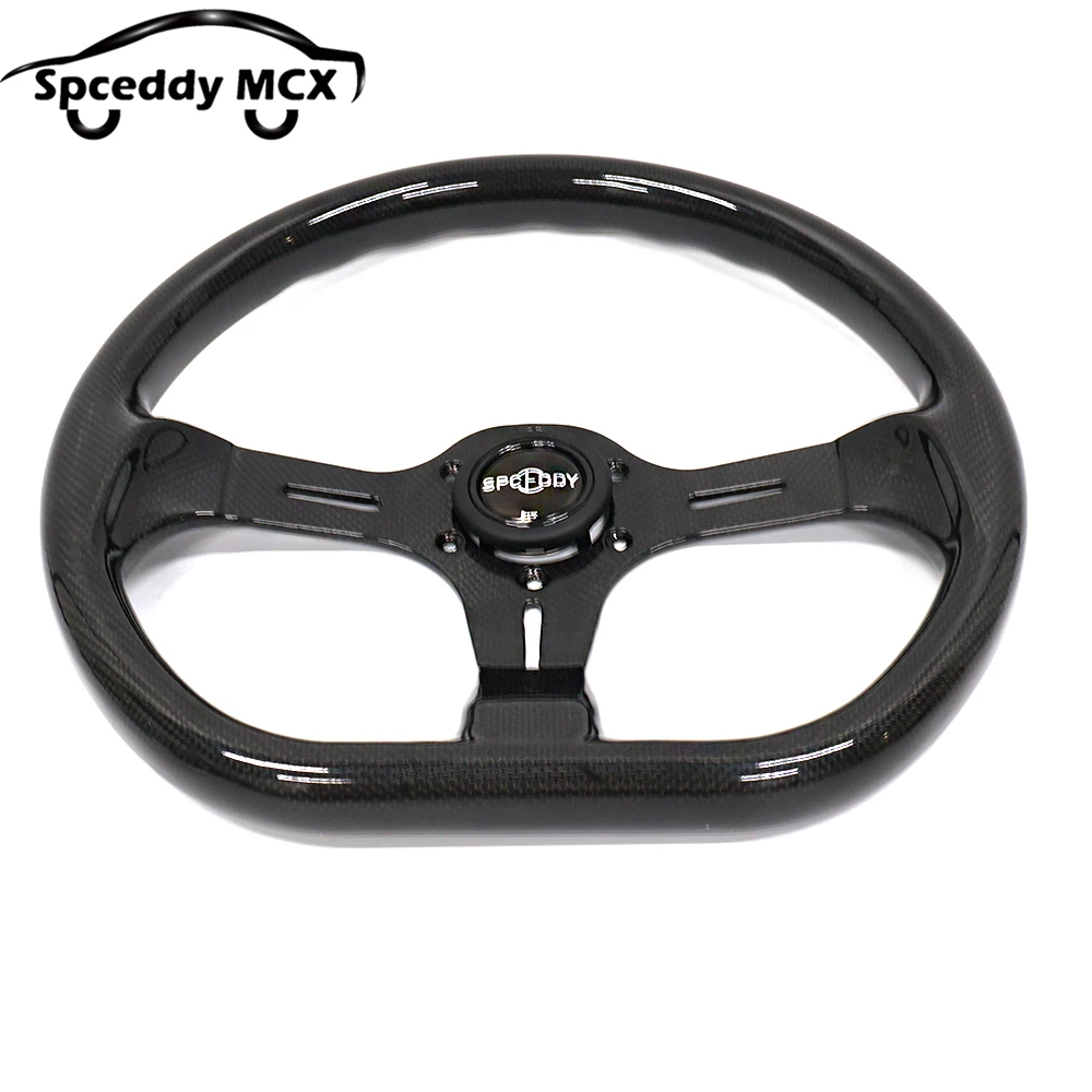 Volante fibra carbono carreras 350mm forma D – ultraligero - imagen 4