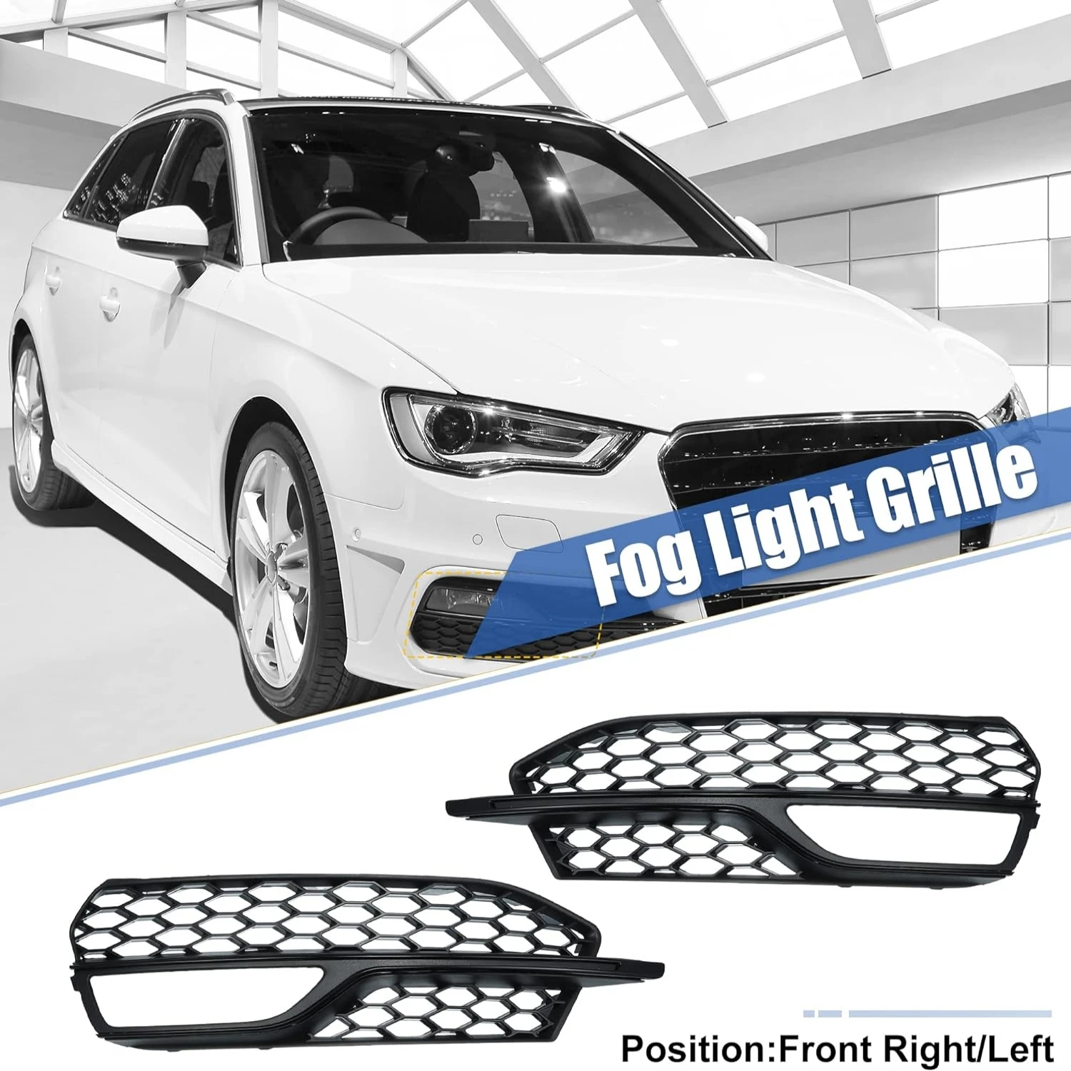 Rejillas antiniebla delanteras de panal para Audi A3 S line/S3 2014-2016