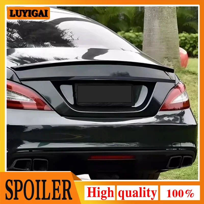 Alerón difusor de labio trasero negro brillante para Mercedes Benz CLS clase W218 CLS350 CLS63 AMG Sport 2012 a 2017 Protector de parachoques